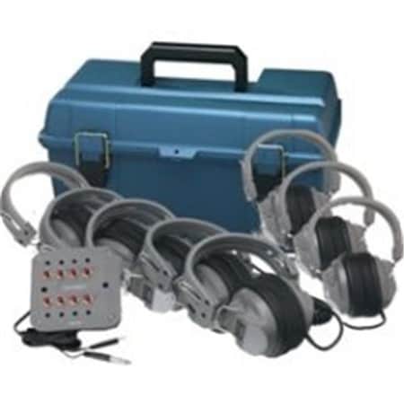 Hamiltonbuhl Hamilton Electronics LCP - JBP-8SV - HA5 Listening Center- 8 Station Jackbox with Volume- Deluxe Headphones- ASM with arry Case LCP/JBP-8SV/HA5